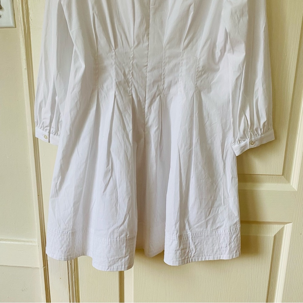 $498 NWT Veronica Beard White Torres Long Sleeve Stretchy Pleated Mini Dress 14 - Picture 10 of 14
